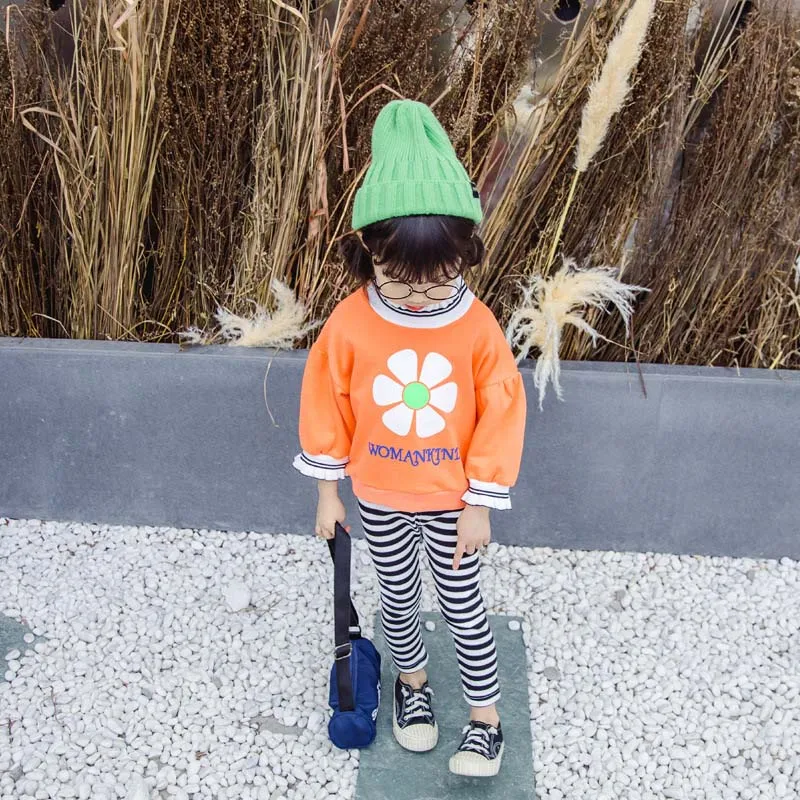 

Autumn Spring 2PCS Kids Toddler Newborn Baby Girl Clothes Set Long Sleeve Flower Print T-shirt Tops+Pants Outfits