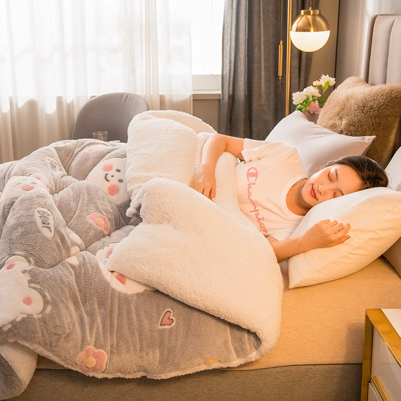 

Cashmere super warm quilt winter thickened soft comforter autumn winter quilt single student dormitory spring children blanket