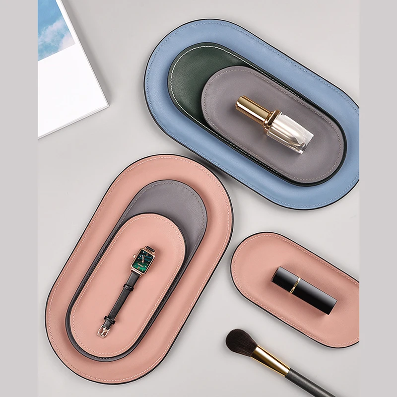 

New Colorful Metal Storage Tray Gold Oval Dotted Cosmetic Small Items Jewelry Display Tray Mirror Storage Tray Home Storage