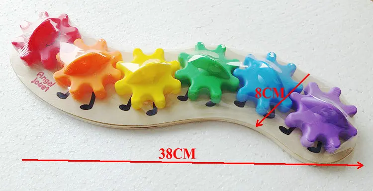

35CM Kids Colorful Gear Caterpillar Toys Wooden toy Educational Toys Wood Intelligence Blocks Baby Classic DIY Toy Free shipping