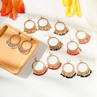 2020 new korean big circle tassel earrings sweet and romantic lovely tassel earrings women fashion wedding statement earrings