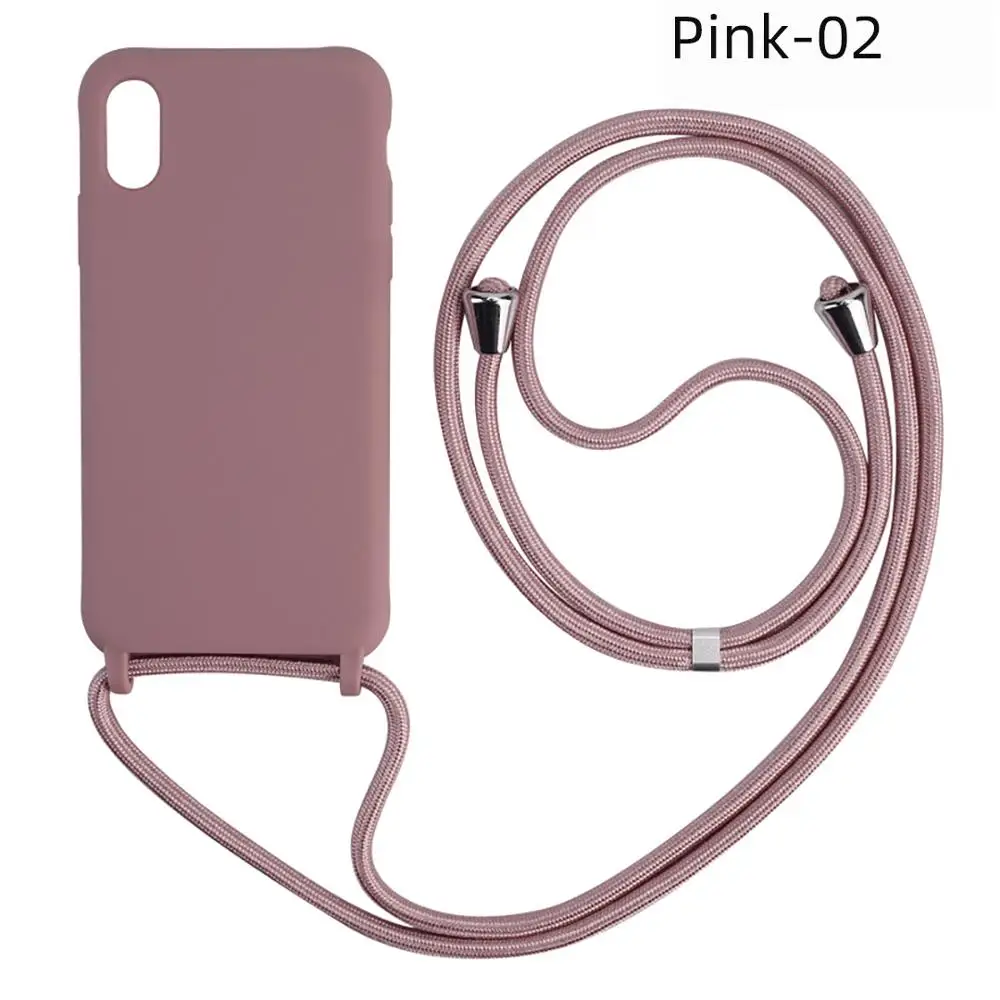 Силиконовый чехол с цепочкой и ремешком на шею для iPhone 11 X XS MAX XR 6 7 8 SE2 Plus|Бамперы| |
