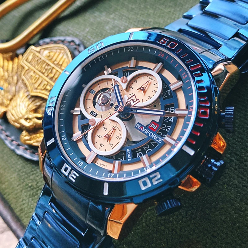 Часы мужские Кварцевые водонепроницаемые из нержавеющей стали с