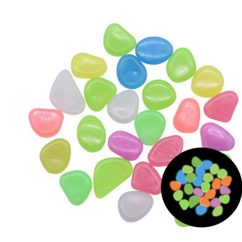 50 шт./компл. милые светится в темноте садовые камни световой для дорожек дорожки