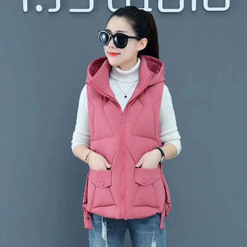 

2020 new cotton vest women's short Korean version autumn and winter shoulder down cotton vest student's thickened female coat
