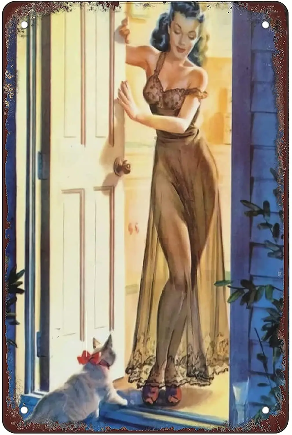 Ретро забавные металлические знаки листовые жестяная вывеска девушка пинап