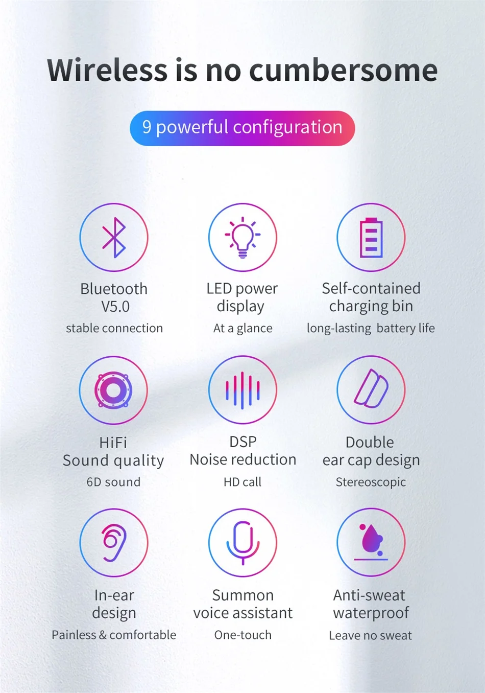 Baseus W01 TWS настоящие беспроводные блютуз наушники 5,0 умные Bluetooth Беспроводные наушники с микрофоном 6D стерео звук наушники для телефона