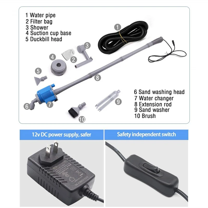 6в1 Электрический Очиститель аквариума фильтр насос Лилия Труба Аквариум