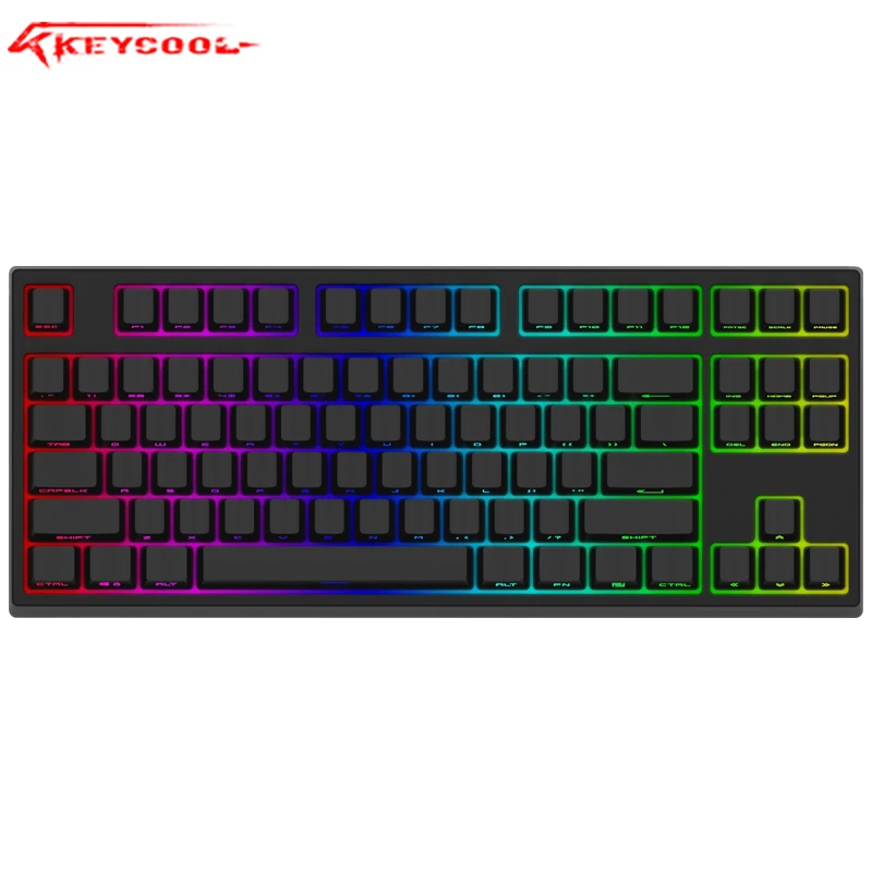 Механическая клавиатура keycool 87RGB с люминесцентными боковыми клавишами PBT