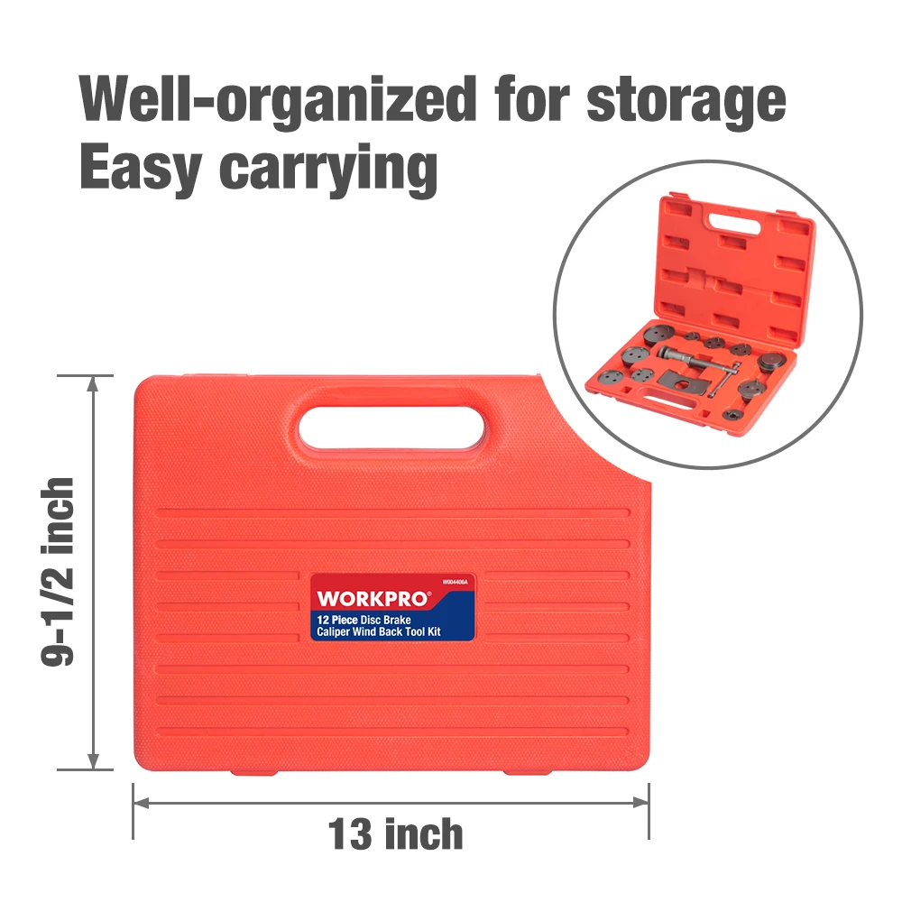 

WORKPRO 12PC Car Repair Tools Auto Repair Tool Set Disc Brake Caliper Wind Back Tool Kits