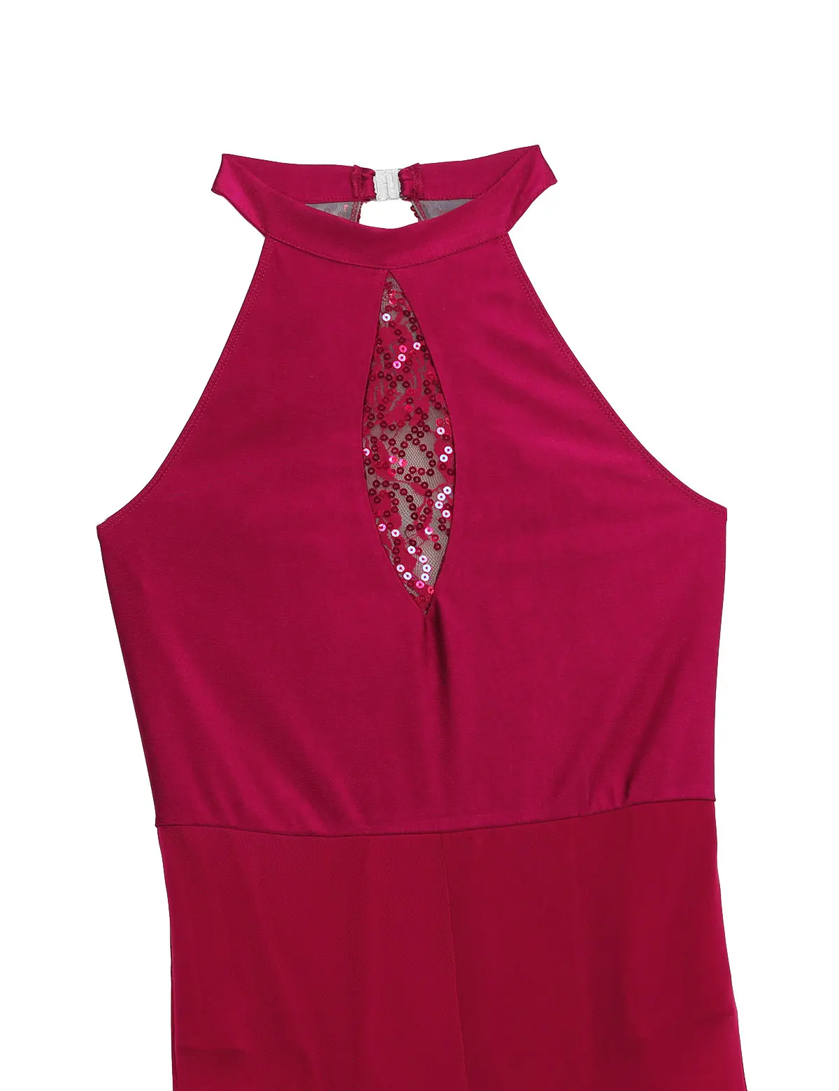 Женский взрослый Холтер шеи без рукавов с открытой спиной блесток Кружева