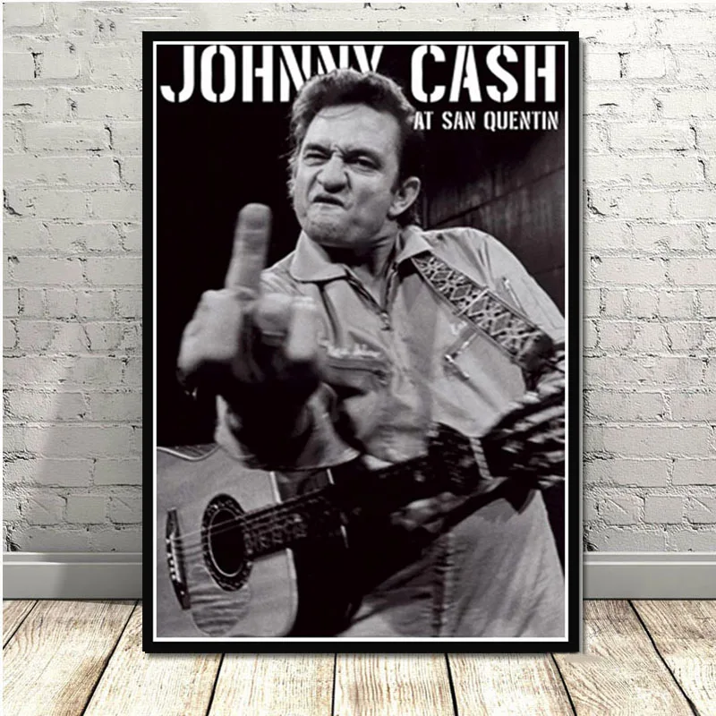 Vintage Johnny Cash Rock Music Band Star Poster and Prints - Wall Art Canvas Painting Wall Pictures for Living Room Home Decor image 2
