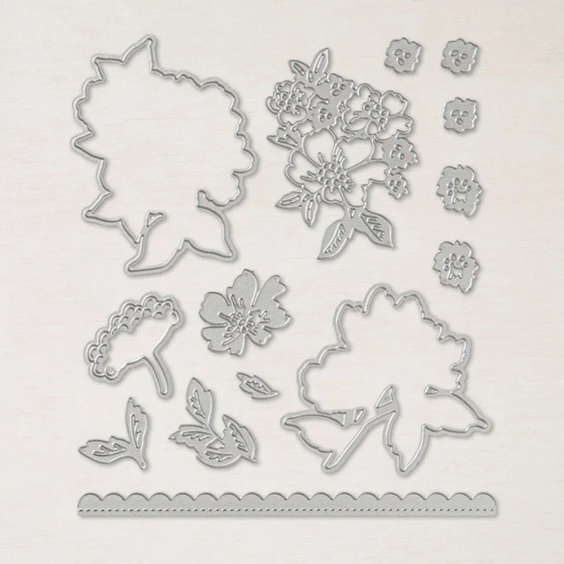 Набор штампов ручной работы с лепестками и координационными штампами прозрачные