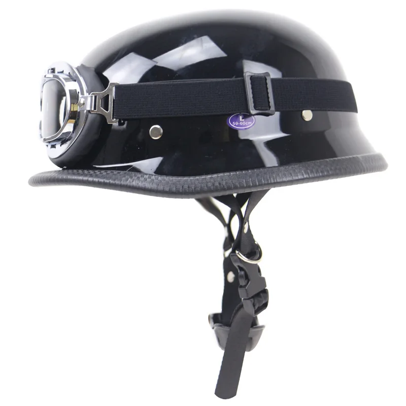 Яркий черный Немецкий кожаный шлем для взрослых в стиле второй мировой войны