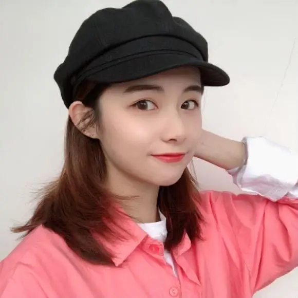 

Newsboy Painter Autumn Women Beret Hat British Style Retro Solid Color Octagonal Caps Female Thick Warm Winter Hats Visor Cap