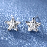 fashion 925 silver jewelry earrings with cubic zirconia gemstone star shape stud earrings ornaments for women wedding party gift