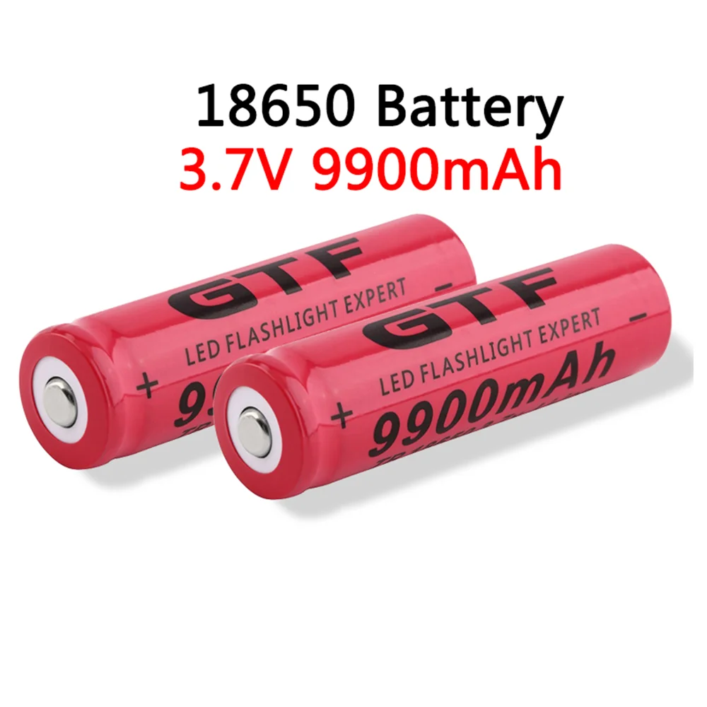 

2PCS/set Brand New 18650 Battery 3.7V 9900mAh Rechargeable Li-ion Battery for Led Flashlight Torch Cell 18650 Batery