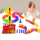 Электрическая машинка-домино, 60 шт., модель поезда, автоматическая настройка, цветной пластиковый, игрушки домино, рождественский подарок, игра для мальчика