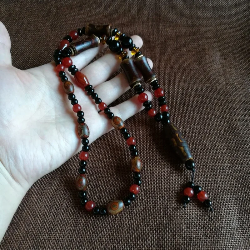 

Лидер продаж, ожерелье из натуральных бусин Dzi, очаровательные ювелирные изделия, ожерелье ручной работы для женщин и мужчин, модные аксессу...