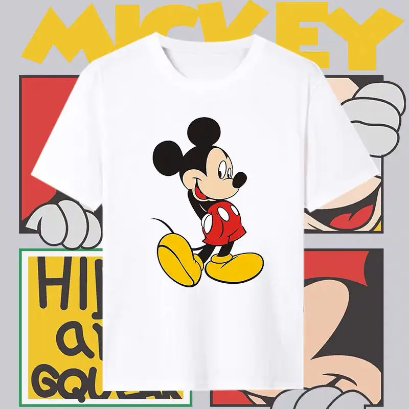 

Disney Summer New Men and Women Student Idle Style Couple Loose Half Sleeve Cartoon Mickey Series Cotton Short Sleeve T-shirt