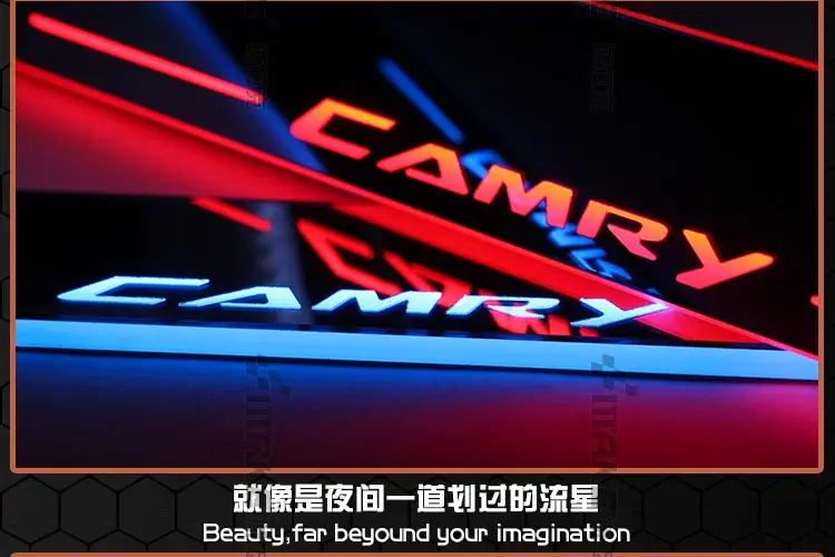 2 шт отличный автомобильный стиль Led движущиеся двери потертости, педаль автомобиля, Накладка на порог подсветка для ступеней для TOYOTA Camry 2011 до