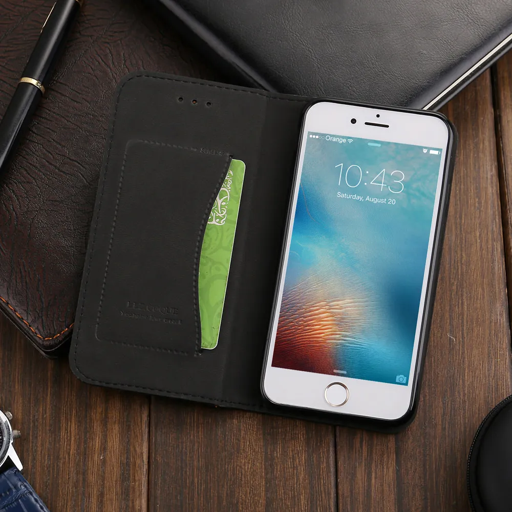 Кожаный чехол книжка LAPOPNUT для Iphone 7 8 6 s Plus Samsung Galaxy S6 S7 Edge S8 A3 A5 2017 J3 J5 2015