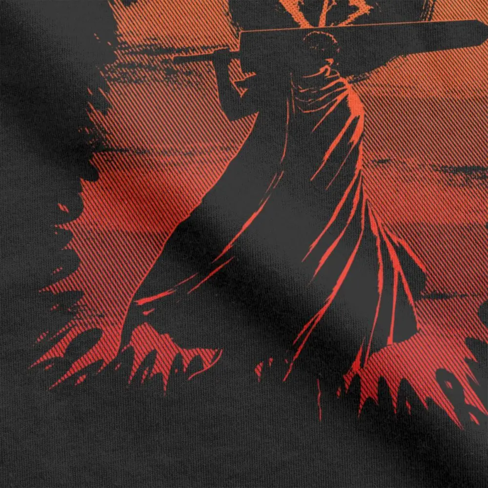 Berserk T Shirt Black Swordsman T-Shirt Men Round Collar Short Sleeved Tee Retro 100% Cotton Clothing Plus Size Gift Clothes |