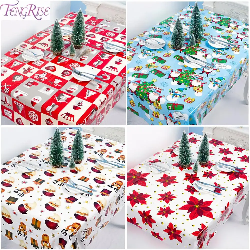 Скатерть FENGRISE Merry Christmas для прямоугольного стола одноразовая скатерть на день