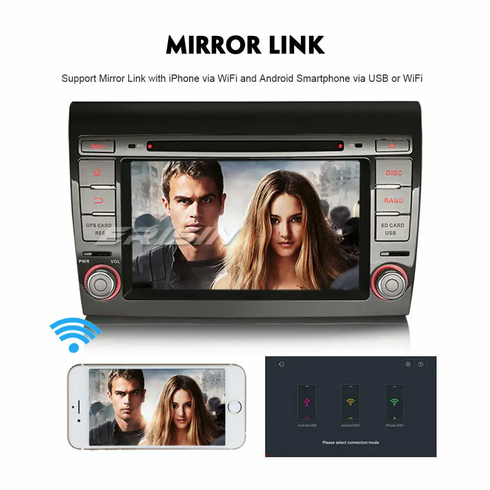 Автомагнитола 2 Din для FIAT BRAVO 2007-2014 Android 9 0 Wi-Fi GPS TNT DVD Canbus мультимедийный плеер 7771 |