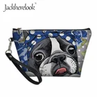 Jackherelook, тюрбан, сумка для макияжа собак для девочек-подростков, симпатичная черно-белая косметичка для мопса, Женская дорожная сумка-тоут