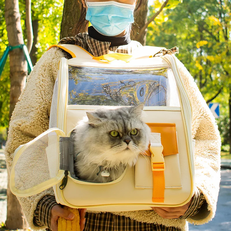 

Портативный рюкзак в виде кошки, дорожная двойная сумка через плечо, космические капсульные переноски для маленького питомца, сумка для пер...