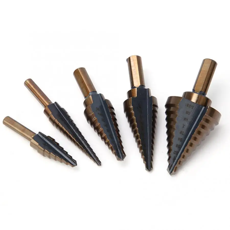 HSS Drill Saw Carpenter 5 Pcs Step Bit Triangular Shank High Speed Steel Hole Cutter | Инструменты