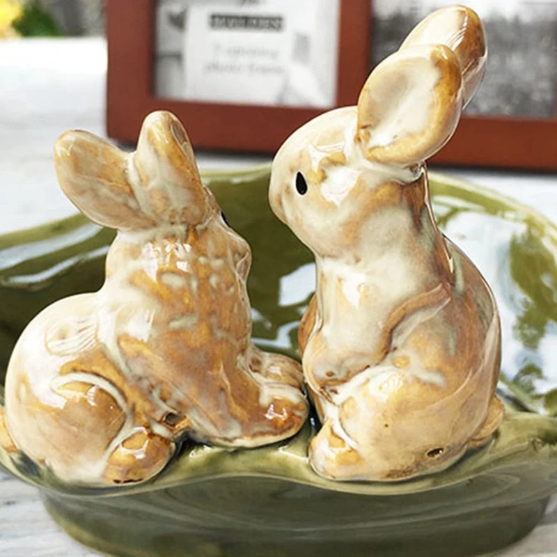 Пасторальный Ретро фарфоровый кролик мыльница декоративная керамическая