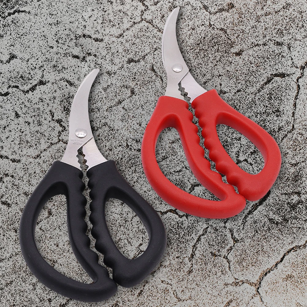 

3pcs Cooking Tools Seafood Scissors Stainless Steel Kitchen Scissors Multifunctional Lobster Shrimp Fish Crab Scissors Red Black