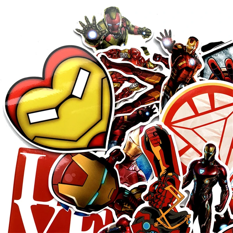 55PCS The Avengers Iron Man Sticker Skateboard Laptop Motocycle Car Bumper Luggage Water Bottles Phone Case Decal Stickers | Дом и сад