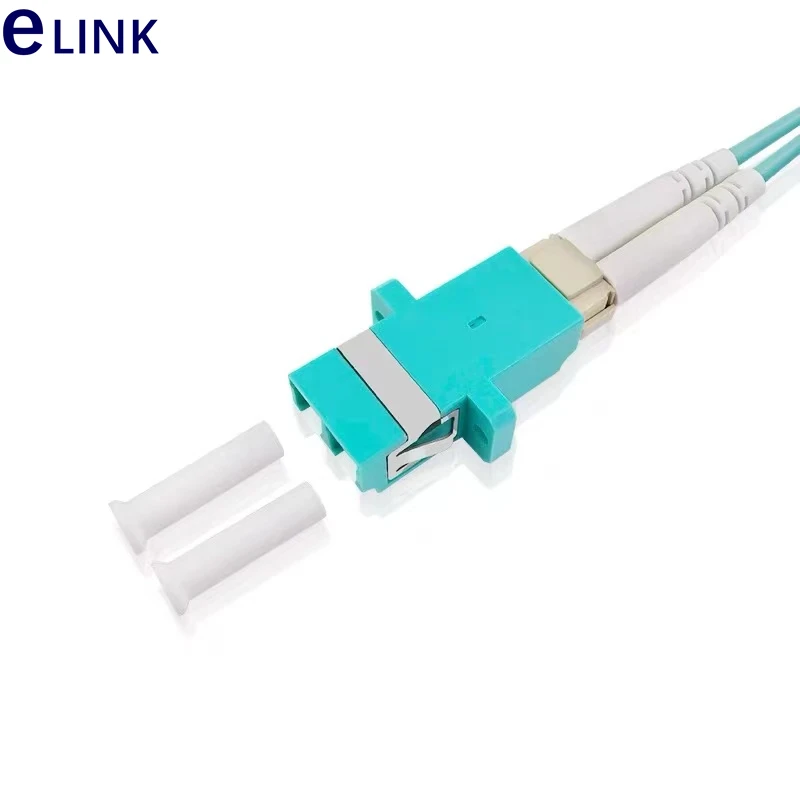 25pcs50pcs100pcs200pc400pcs LC OM3 duplex fiber optic adapter SC footprint aqua fiber coupler DX UPC MM free shipping 0.2db
