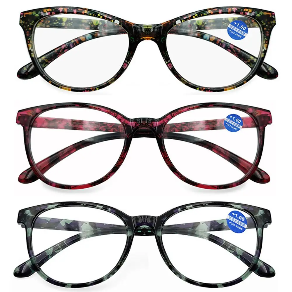 

Fashion Vintage Flowers Elegant Anti-Blue Light Eyeglasses Ultra Light Frame Eye Protection Reading Glasses