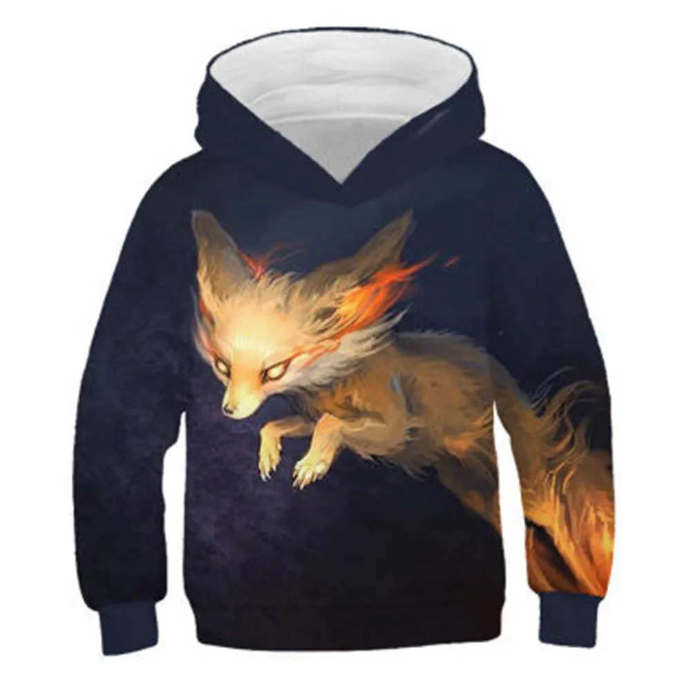 Boys Girls Harajuku Animal 3D Hoodies Children Lovely Tiger Cat Lion Galaxy Wolf Print Pullover Kids Hoody Sweatshirts Tops |