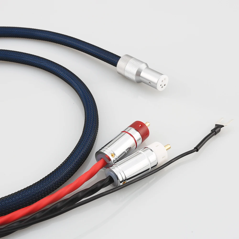 2021 Hifi audio 4 core OFC посеребренный G5 shield RCA 5 pin DIN XLR U spade plug Audio Phono кабель тонарма с