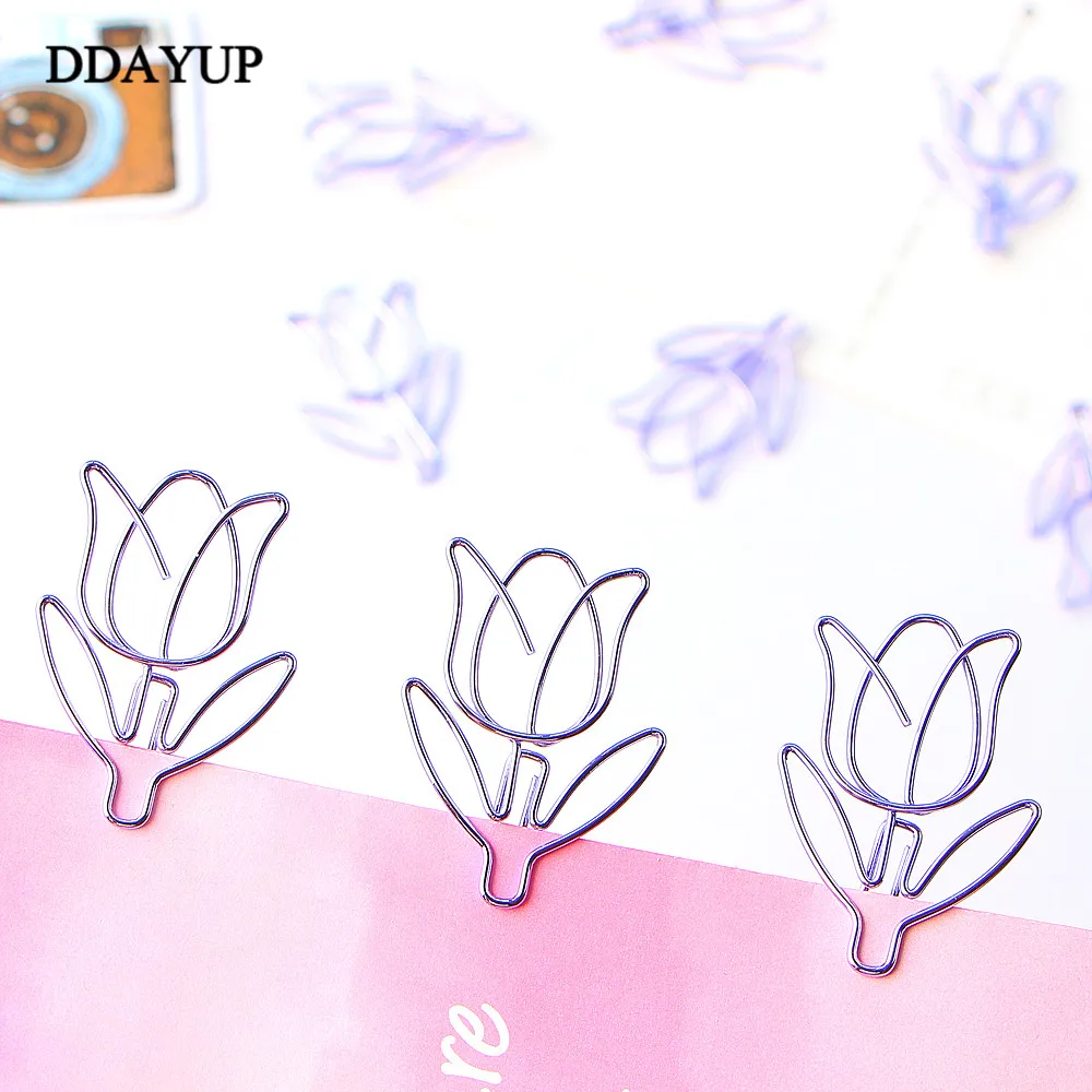 12 шт./лот тюльпан Закладка планировщик зажим для бумаги Материал школьные