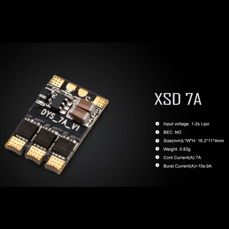 

7A Micro Control De Welocidad BLheli_S CES XSD7A Oneshot42 / Dshot300 / Dshot600 / Multishot Amortiguado 1-2s Para FPV Racer