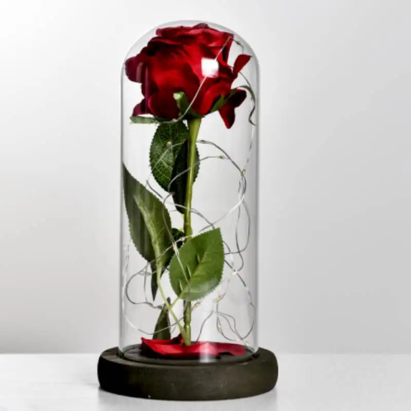 Brown base Красавица и Чудовище Роза, Роза в стеклянном куполе, forever rose, красная роза, сохраненная Роза, Belle Rose, специальный романтический подарок - Цвет: Brown base