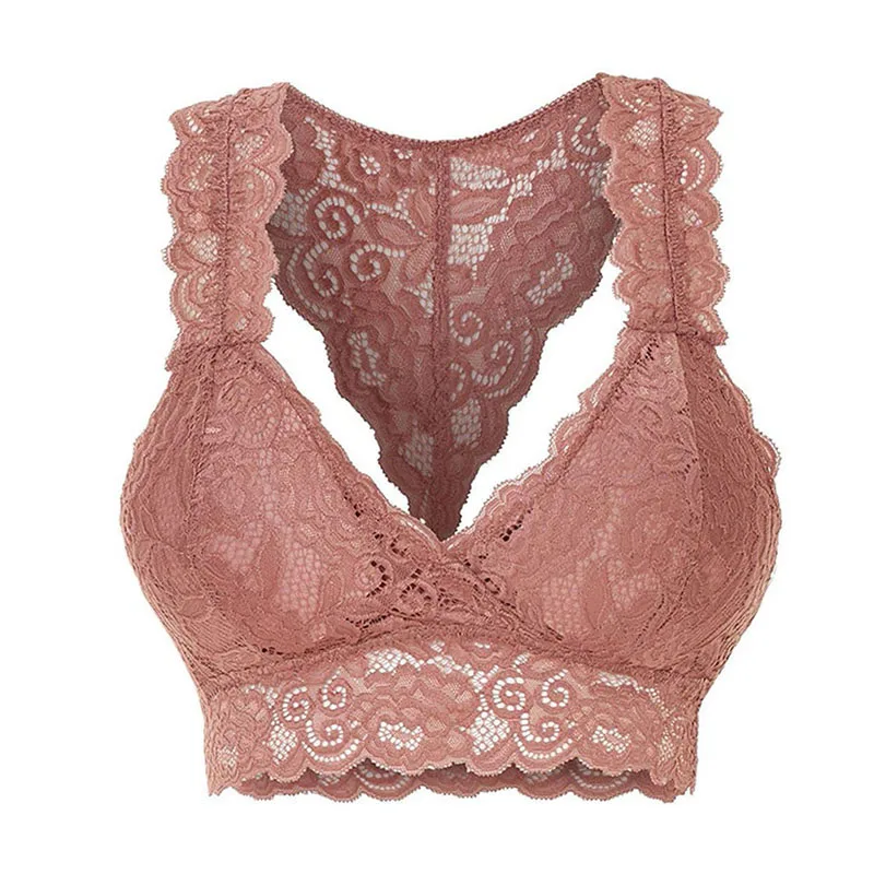 

Hollow Full Lace Multi-Color Multi-Code Bra Sexy Solid Black White Sport Bralette Breathable Comfortable Underwear Large Size