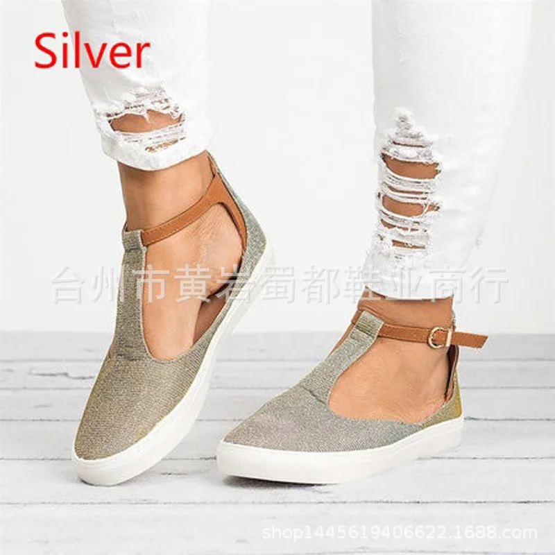 Женские лоферы на плоской подошве повседневные с ремешком и пряжкой эспадрильи