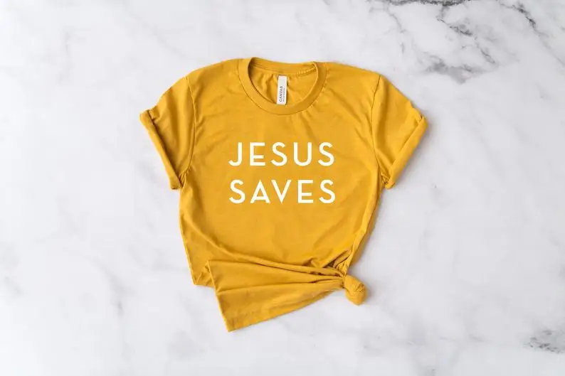 

Skuggnas Новое поступление «Jesus Saves футболка Веселая футболка для христианина «Jesus Saves рубашка стильное джинсовое платье с коротким рукавом в ст...