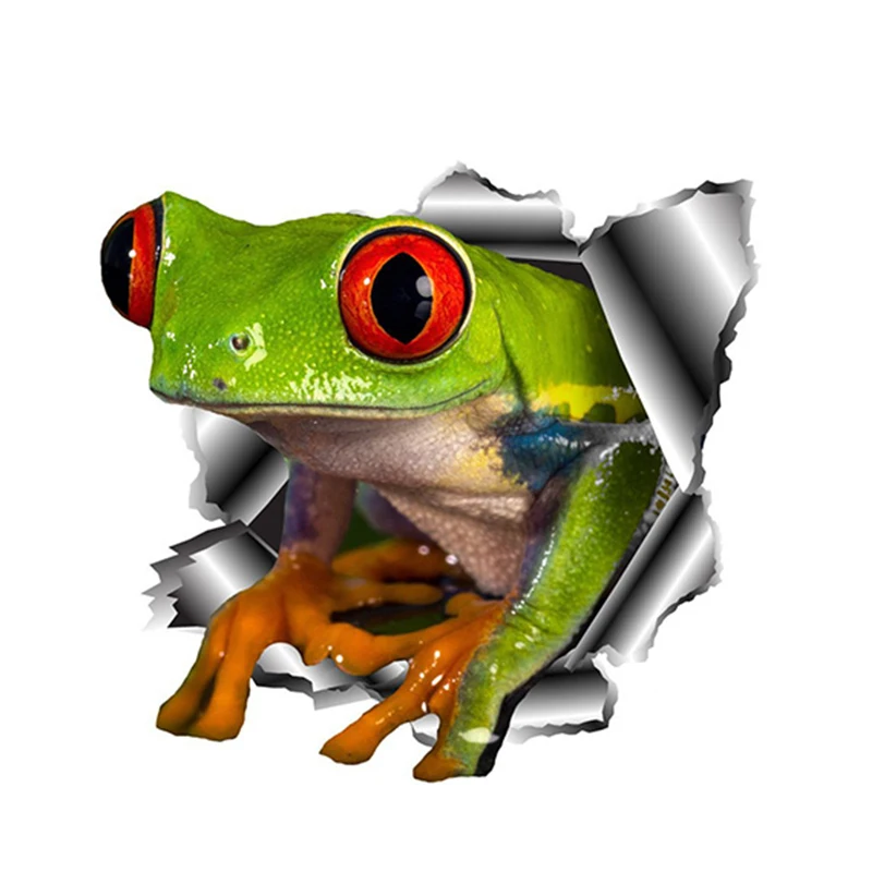 

13cm X 12cm Creative 3D Frog Car Sticker Accessories Car Styling Cover Scratches Waterproof PVC