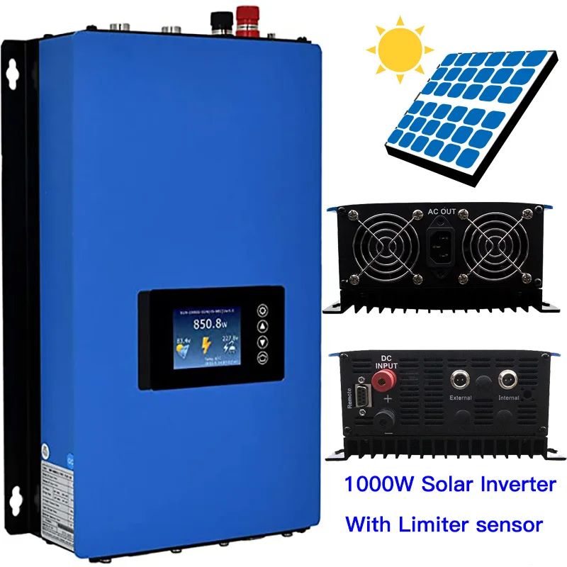 Inversor Solar de 1000W con Sensor limitador, Inversor de conexión a red MPPT de 30V y 36V, onda sinusoidal pura de 2,4G, WIFI para PV de 300W, 350W y 400W
