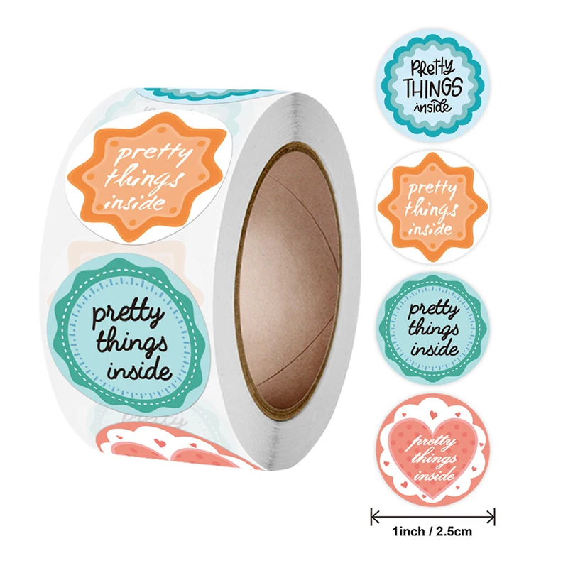 

Roll Golden Bronzing PRETTY THINGS INSIDE Gift Holiday Decoration Sticker 25MM