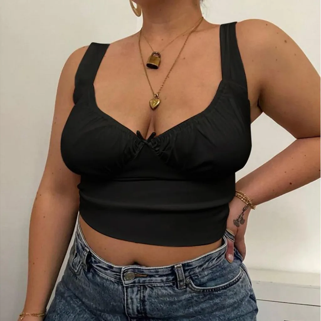 Женский облегающий жилет без рукавов повседневный пляжный с v-образным вырезом и