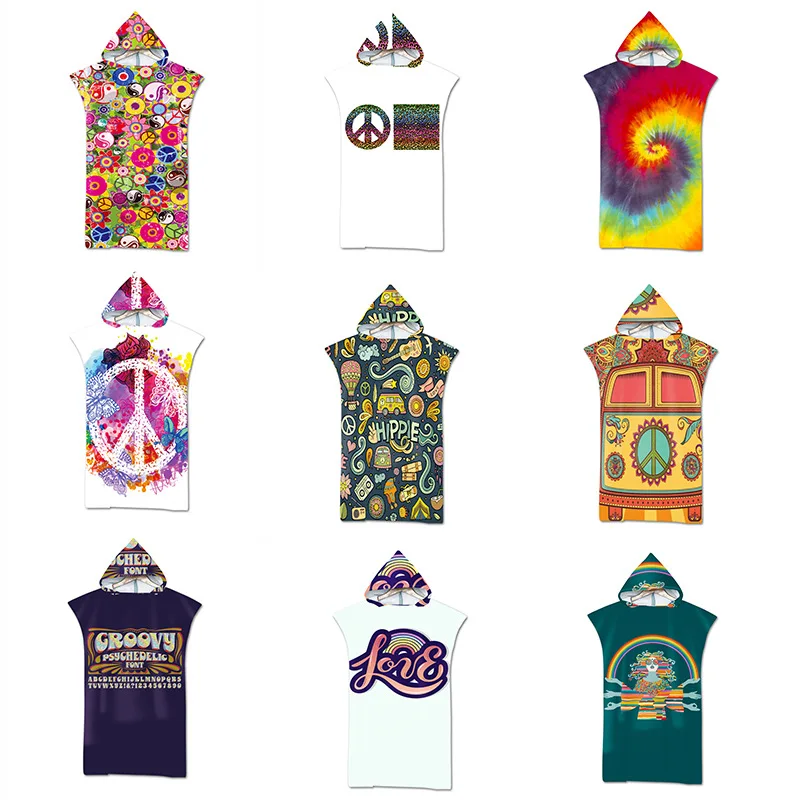

Beach Swimming Prints Can Wear Bath Towels, Beach Sunscreen and Windproof Dressing Bathrobe, Hooded Cloak Can Be Customized